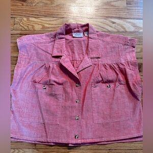 Vintage crop button down top